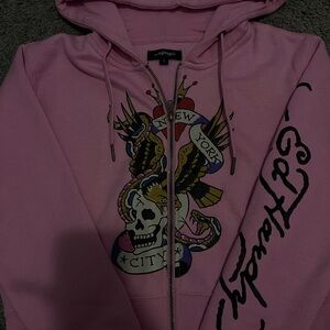 Ed Hardy Pink Graphic Hoodie